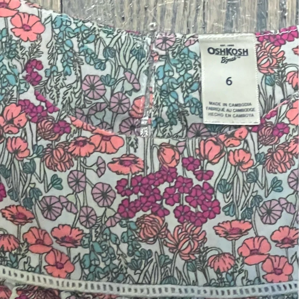 OshKosh B'gosh Floral Long Sleeve Top - Pink & Green
